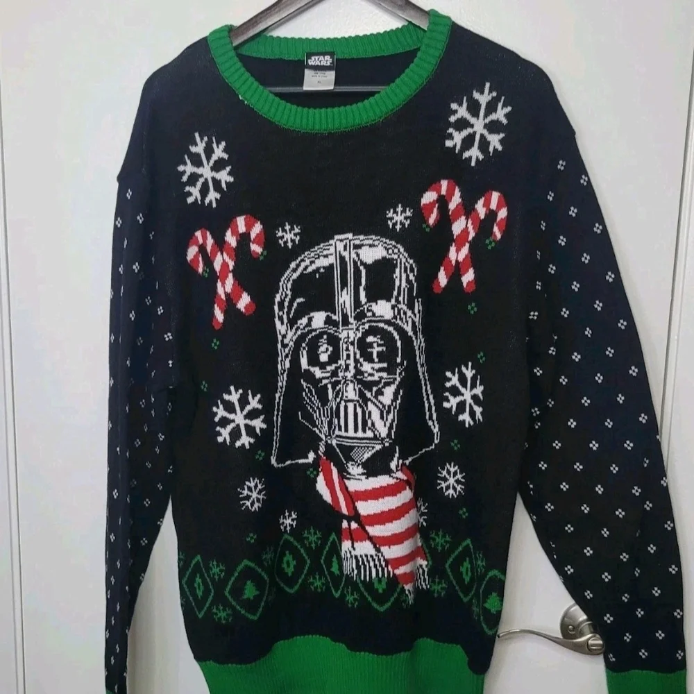 Star Wars Darth Vader Black Green Crewneck Christmas Ugly Sweater Festive